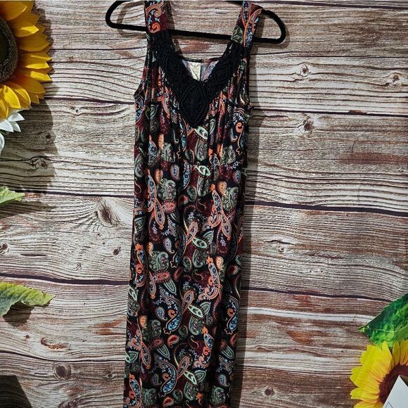 Faded Glory strappy dress women's medium multicolored paisley pre-owned - Picture 1 of 5